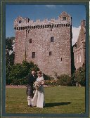 Colin and Anna in front of Comlongon Castle